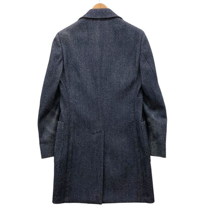 極美品◆ラルディーニ コート チェスターコート ダブル ウール ブルー サイズ42 メンズ  LARDINI 【AFA16】