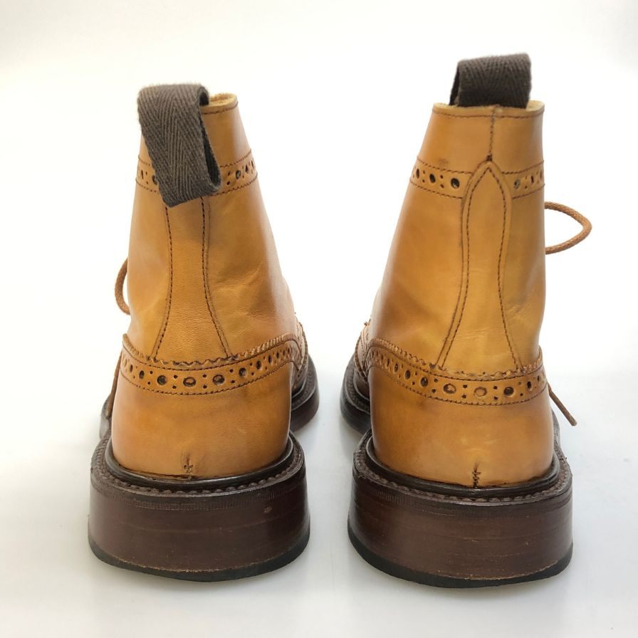 トリッカーズ カントリーブーツ M2508 モールトン カーフ メンズ サイズ7ハーフ ベージュ Tricker`s ブーツ 約25.5cm【LA】【中古】
