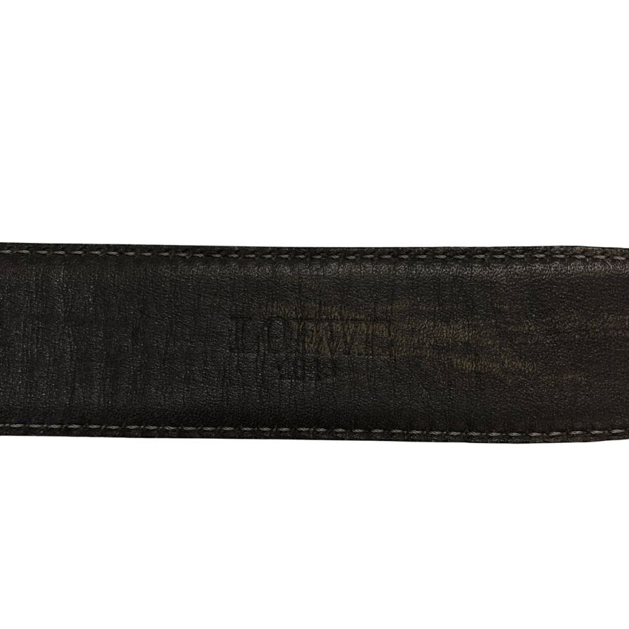 ロエベ レザーベルト ゴールド金具 グレー サイズ34-85 LOEWE【AFI13】