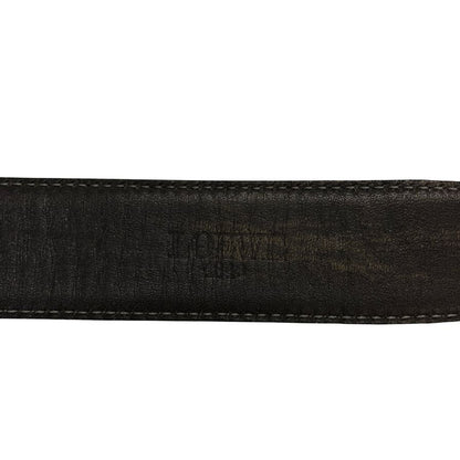 ロエベ レザーベルト ゴールド金具 グレー サイズ34-85 LOEWE【AFI13】