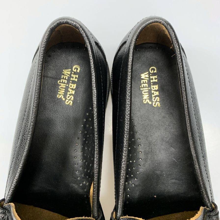 ジーエイチバス ローファー ウィージャンズ ラーソン シボレザー サイズ10.5 メンズ ブラック G.H.Bass&Co. WEEJUNS LARSON ローファー 約29.0cm【LA】【中古】