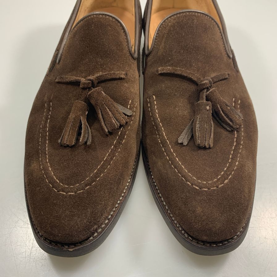 クロケット＆ジョーンズ タッセルローファー ビームスF別注 アルダニー スエード ブラウン サイズUK8E メンズ Crockett & Jones 約27.0cm【AFC36】