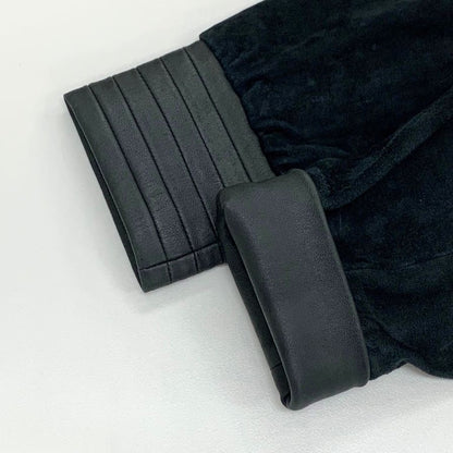美品◆ストールス トップス スエード×レザー切替 レディース サイズS ブラック STOULS 【AFB36】