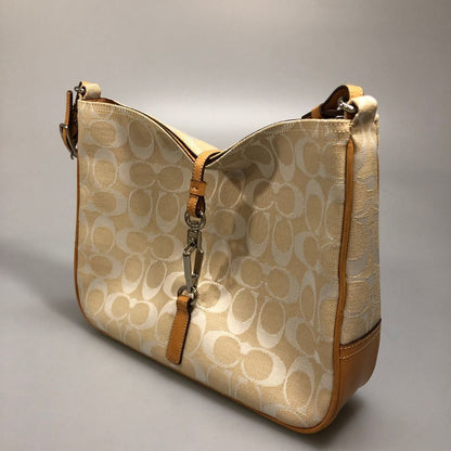コーチ ワンショルダーバッグ シグネチャー キャンバス×レザー ベージュ レディース 6091 COACH【AFI28】