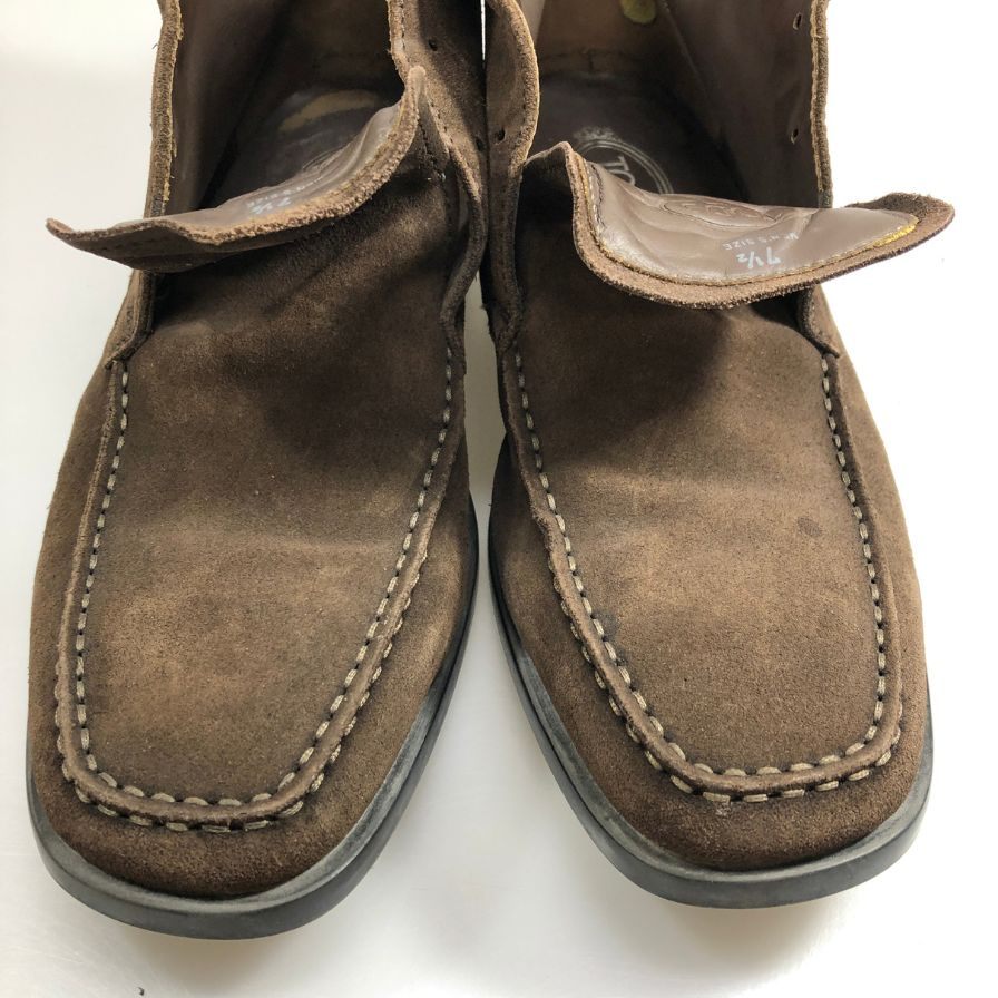 トッズ チャッカブーツ ドライビング スエード ブラウン サイズ7.5 ※紐なし  TODS 約26.5cm【AFC47】