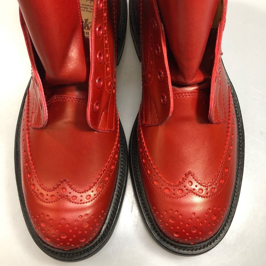 トリッカーズ ストウ 5634 ウィングチップ メンズ サイズ 7ハーフ レッド Tricker’ｓ ブーツ 約26.0cm【LA】【中古】