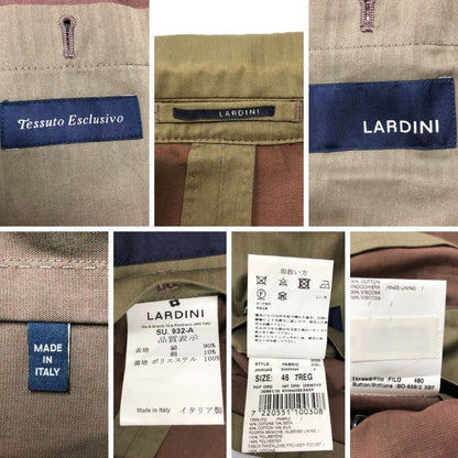 ラルディーニ スーツ ソラーロ コットンシルク ブラウン メンズ サイズ46 LARDINI【AFB36】