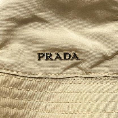 プラダ バケットハット シルク ポリエステル サイズS レディース ベージュ PRADA