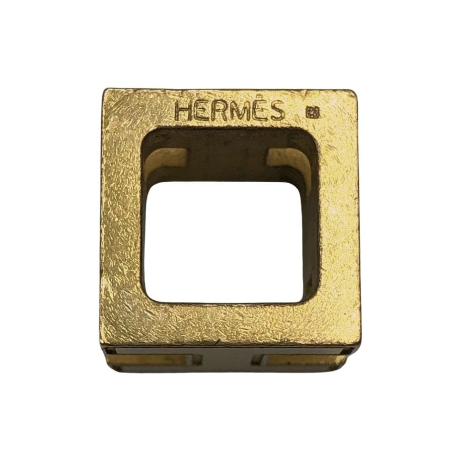 エルメス　ゴールド×オレンジ　カージュドアッシュ　Hキューブ　チャーム HERMES エルメス Hキューブ チャーム オレンジ カージュド