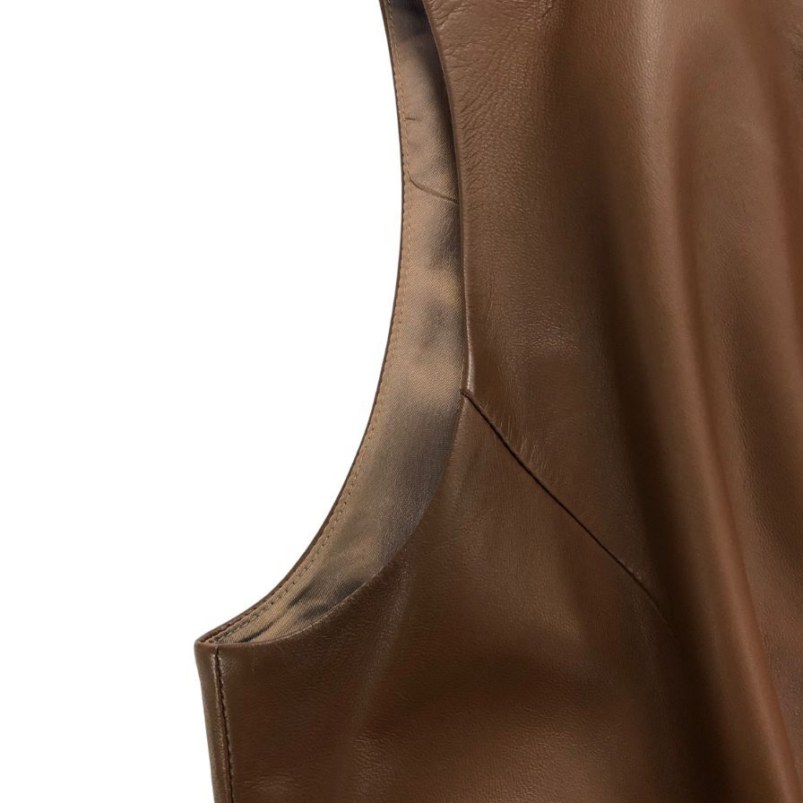 極美品◆スウィング レザー ワンピース ノースリーブ ラムレザー 【AFB3】