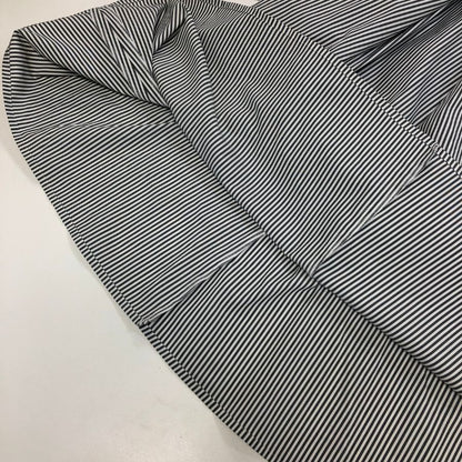 美品◆ルネ リミテッドエディション ワンピース 半袖 ピンストライプ スキッパー ホワイト ネイビー レディース サイズ 38 Rene LIMITED EDITION 【AFB5】