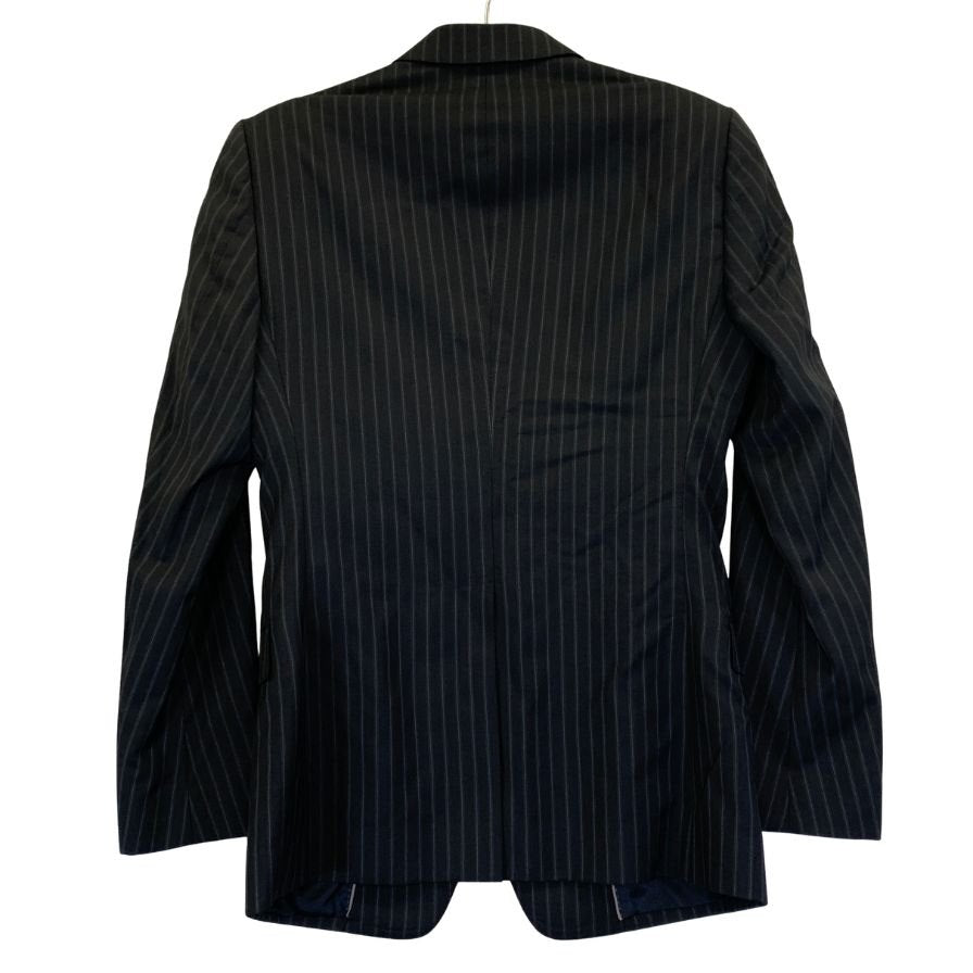中古◆ドルチェ＆ガッバーナ MARTINI 2Bジャケット スーツ ストライプ メンズ サイズ 46 ブラック DOLCE&GABBANA 【AFA11】