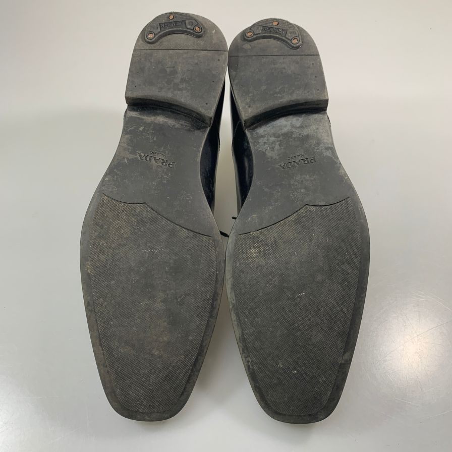プラダ カーフ レザーシューズ 2EE 190 メンズ サイズ6.5 ブラック PRADA 約25.5cm【AFD6】