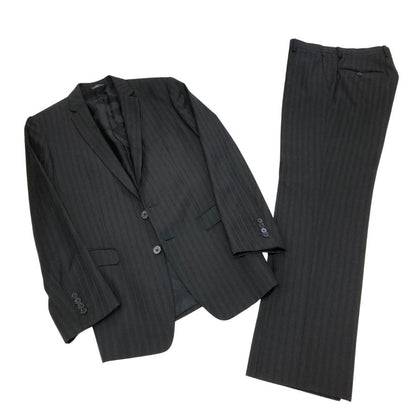 ドルチェ＆ガッバーナ MARTINI 2B ジャケット スーツ ダークストライプ メンズ サイズ46 ブラック DOLCE&GABBANA【AFA1】