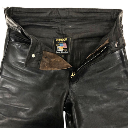 バンソン レザーパンツ ブーツカット ホースハイド MADE IN USA メンズ サイズ30 ブラック VANSON 【AFA21】