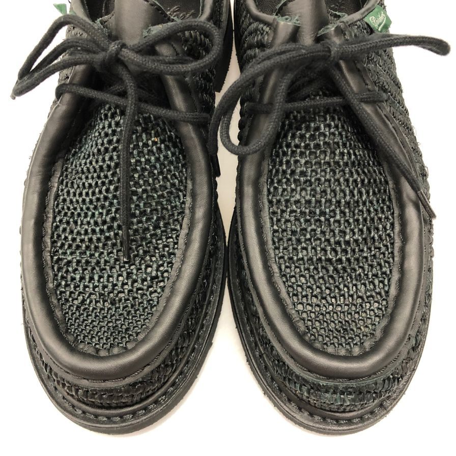 パラブーツ レザーシューズ ミカエル チロリアン ラフィア ブラック サイズ5.5 PARABOOT MICHAEL ビジネスシューズ 約24.5cm【LA】【中古】