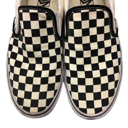 バンズ スリッポン チェッカー ブラック×ホワイト メンズ サイズ28.5 VANS 約28.5cm【AFC41】