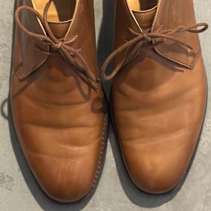 クロケット&ジョーンズ チャートシー チャッカブーツ カーフ ブラウン サイズUK7E CROCKETT&JONES ブーツ 約25.5cm【LA】【中古】