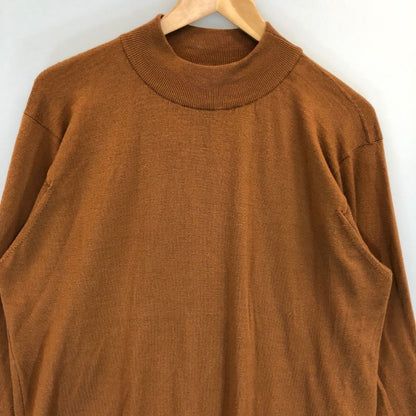 美品◆ジョンスメドレー ニットセーター 長袖 モックネック ウール ブラウン サイズM JOHN SMEDLEY 【AFB4】