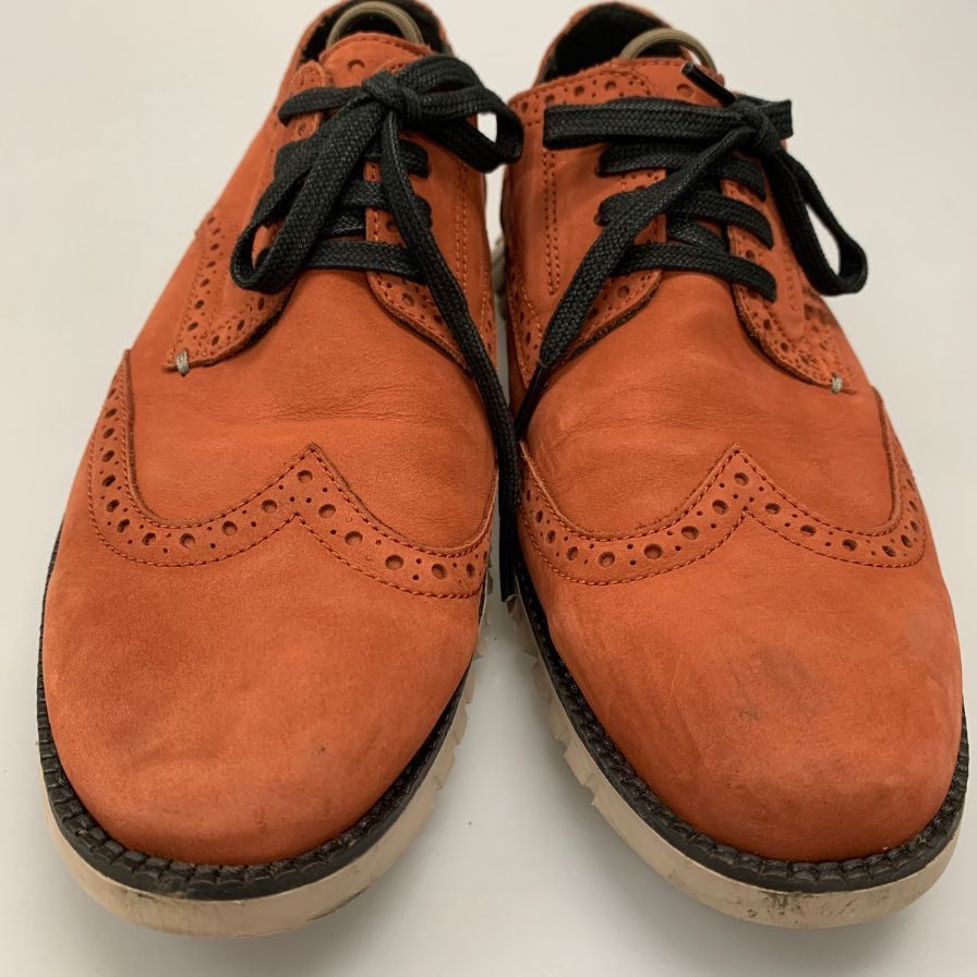 コールハーン ゼログランド ウイングチップ レザーシューズ オレンジ サイズ7ハーフ メンズ スニーカー COLE HAAN ZEROGRAND 約25.0cm【AFC4】