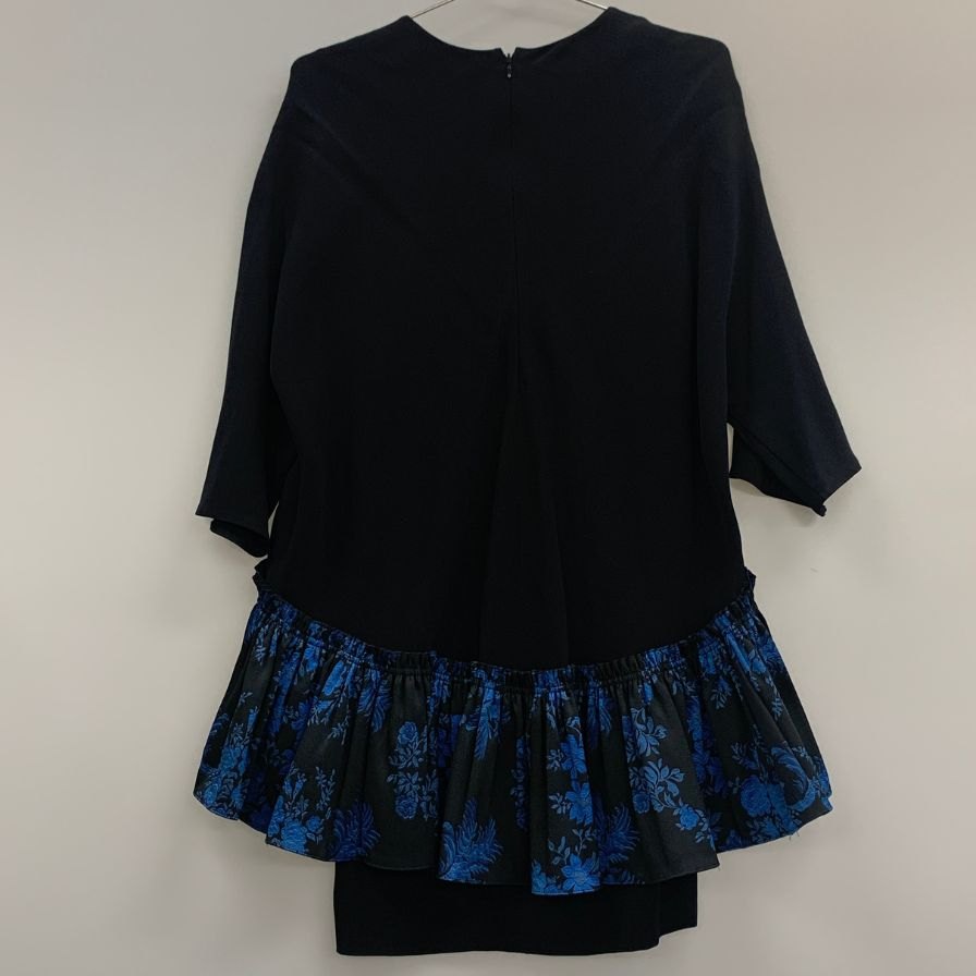 美品◆ステラ マッカートニー ワンピース 長袖 ポリエステル 花柄 切替 ブラック レディース サイズ38 STELLA McCARTNEY 【AFB20】