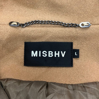 美品◆ミスベイブ チェスターコート ロング丈 ウール パッチ デザイン ワッペン キャメル メンズ サイズL MISBHV 【AFA24】