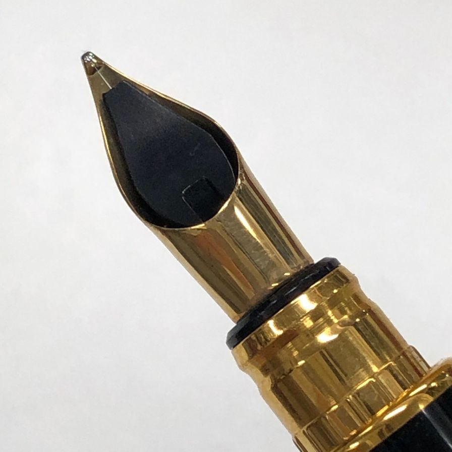 デュポン 万年筆 18K 750 M  LAQUE DE CHINE ゴールド×ブラック St.Dupont【AFI9】