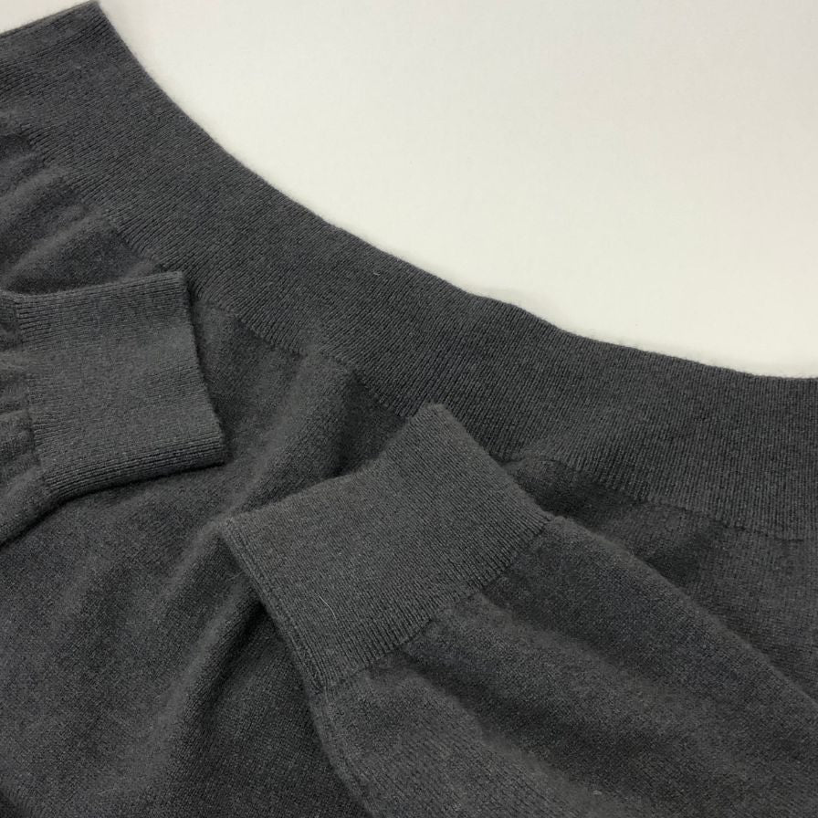 中古◆キャッシュ＆バルバ モンゴリアンカシミヤ エルボーパッチ ポロ ニット カシミヤ100％ グレー メンズ  サイズ4 cash & barba 【AFB43】