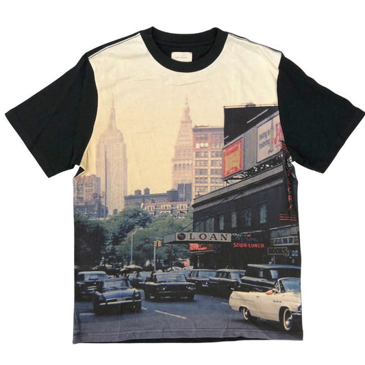 新品同様◆エメ レオン ドレ トップス Tシャツ フォトプリント ユニセックス サイズF 総柄 AIME LEON DORE 【AFB8】