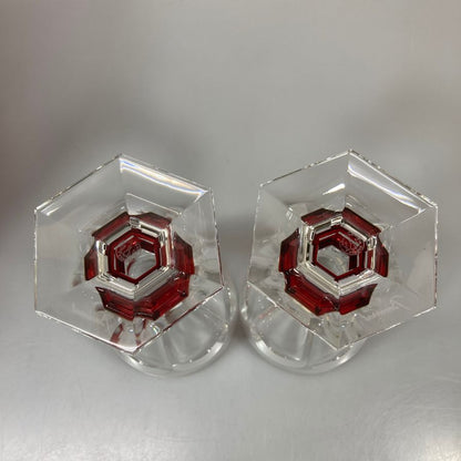 バカラ アルクール ワイングラス クリア&レッド 2客セット Baccarat【AFI28】【中古】