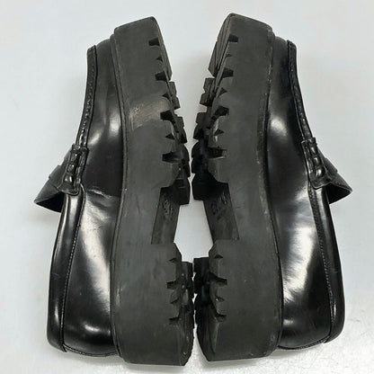 セリーヌ ローファー FA0292 トリオンフバルキーペニー レースアップシューズ  ブラック カーフ サイズ39 CELINE 約25.5cm【AFC2】