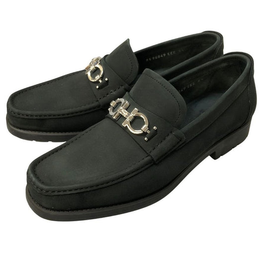 フェラガモ ビットローファー 96849 ヌバック メンズ ブラック サイズUK8.5EEE Salvatore Ferragamo 約27.0cm【AFD14】