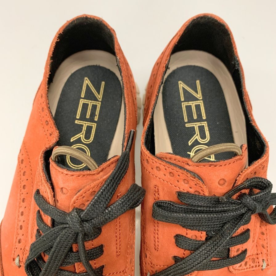 コールハーン ゼログランド ウイングチップ レザーシューズ オレンジ サイズ7ハーフ メンズ スニーカー COLE HAAN ZEROGRAND 約25.0cm【AFC4】