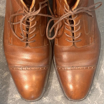 クロケット&ジョーンズ レザーブーツ 9899  キャップトゥ ブラウンUK7D CROCKETT&JONES ブーツ 約25.5cm【LA】【中古】