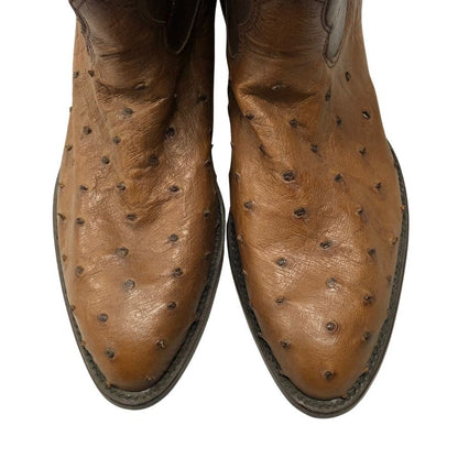 ノコナ ブーツ ウエスタンブーツ オーストリッチ レザーコンビ メンズ サイズ8D ブラウン系 NOCONA BOOTS 約27.0cm【AFC29】