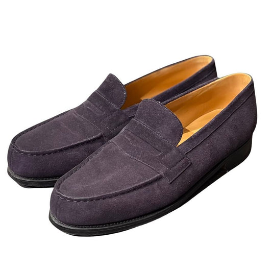 ジェイエムウエストン レザーシューズ シグニチャーローファー 180 スエード ネイビー メンズ サイズUK7C J.M.WESTON ローファー 約26.0cm【LA】【中古】