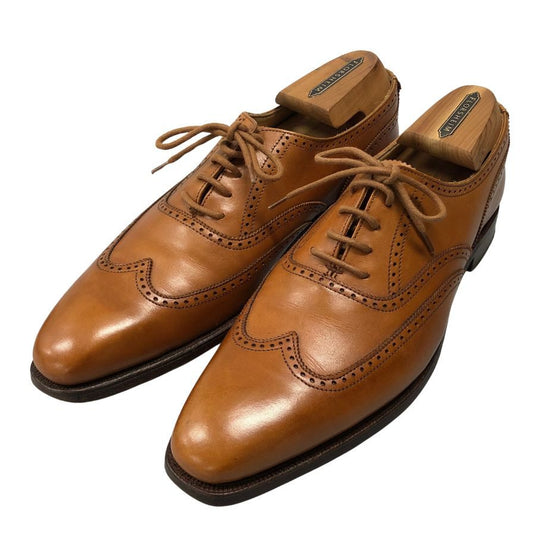 クロケット&ジョーンズ レザーシューズ ドラモンド ウイングチップ ライトブラウン メンズ サイズUK6E CROCKETT&JONES 約25.0cm【AFC8】