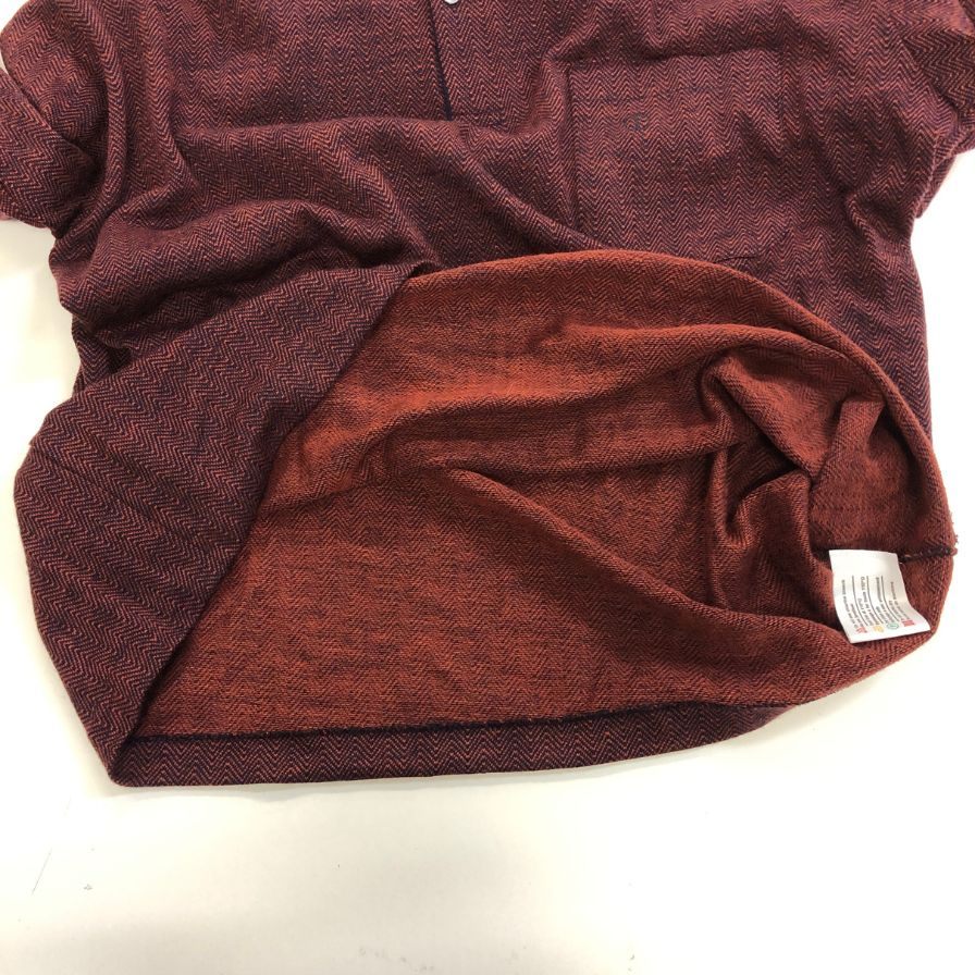 中古■ダンヒル ニット ポロシャツ 長袖 ウール100% ボルドー系 サイズL dunhill 【AFB41】