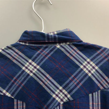 美品◆ラングラー 90S 長袖シャツ バングラデシュ製 ブルー メンズ サイズXL Wrangler 【AFB12】