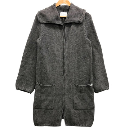 中古◆フォクシー ウィングカラー ロング カーディガン 35226 レディース サイズF グレー FOXEY 【AFA18】