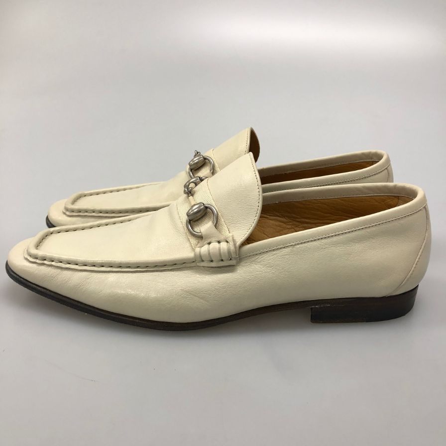 グッチ ビットローファー 174325 メンズ ホワイトサイズUK4.0 GUCCI 約23.0cm【AFC3】