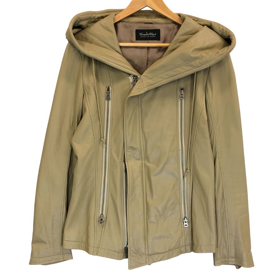 美品◆トルネードマート ライダース デザインパーカ ゴート メンズ  ベージュ サイズM  TORNADO MART 【AFA7】