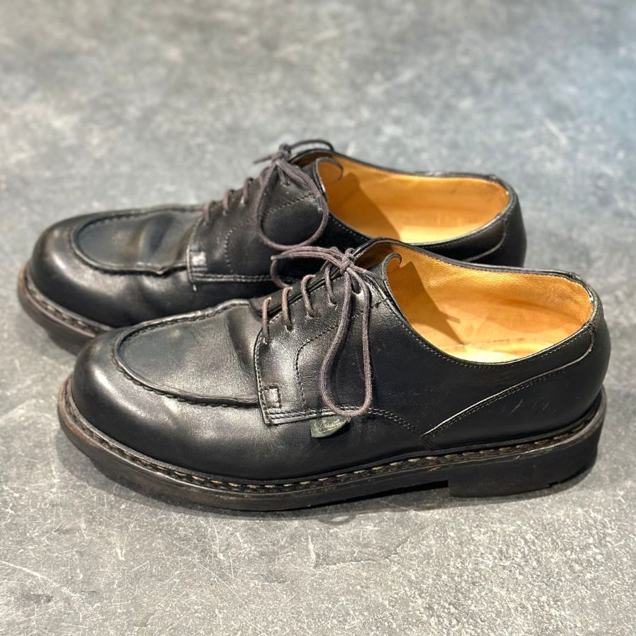 パラブーツ レザーシューズ シャンボード Uチップ ノワール ブラック サイズUK6.5 Paraboot ビジネスシューズ 約25.0cm【LA】【中古】