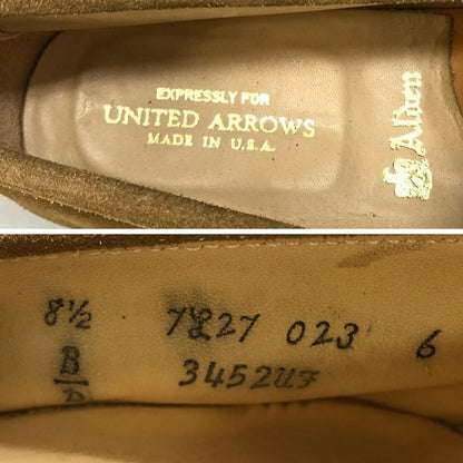 オールデン ユナイテッドアローズ別注 ペニーローファー サンド スエード 3452UF ブラウン メンズ サイズ8.5 Alden UNITED ARROWS ローファー 約26.5cm【LA】【中古】