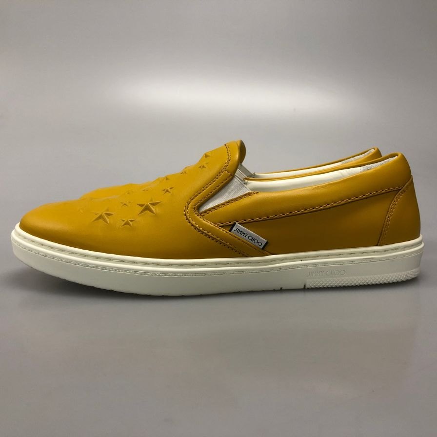 ジミーチュウ スリッポン スニーカー イエロー エンボス サイズ41 メンズ JIMMY CHOO 約26.0cm【AFD4】