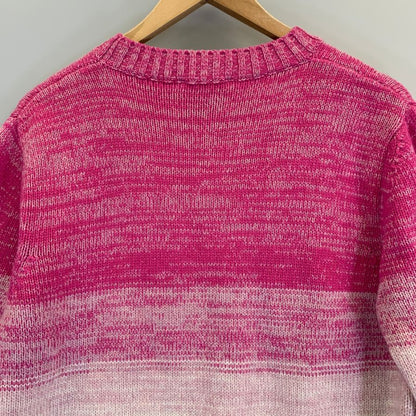 中古◆モスキーノジーンズ ニットセーター ウール ナイロン ボーダー系 レディース ピンク系 サイズS  Moschino Jeans 【AFB2】
