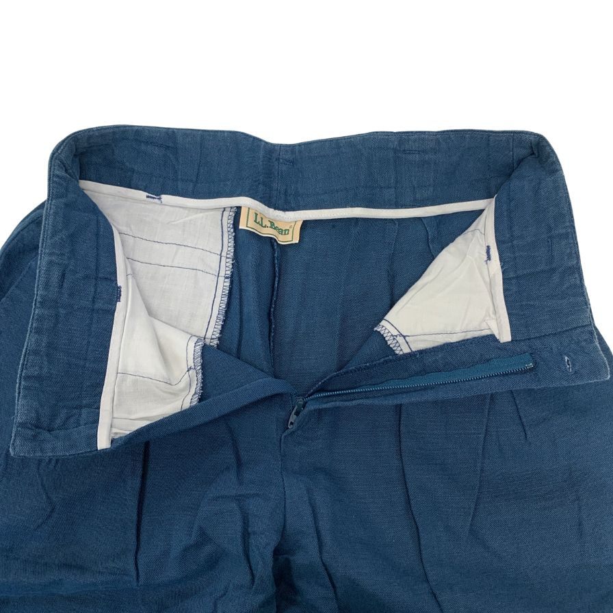 エルエルビーン パンツ ツータック コットン メンズ ネイビー サイズM相当  L.L.Bean 【AFB43】