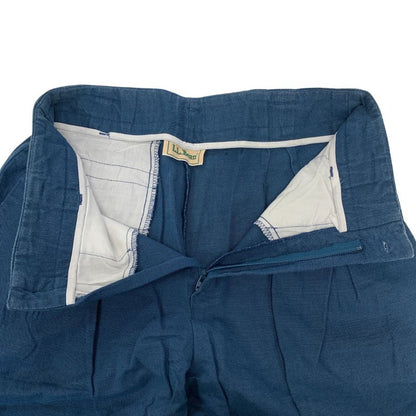 エルエルビーン パンツ ツータック コットン メンズ ネイビー サイズM相当  L.L.Bean 【AFB43】