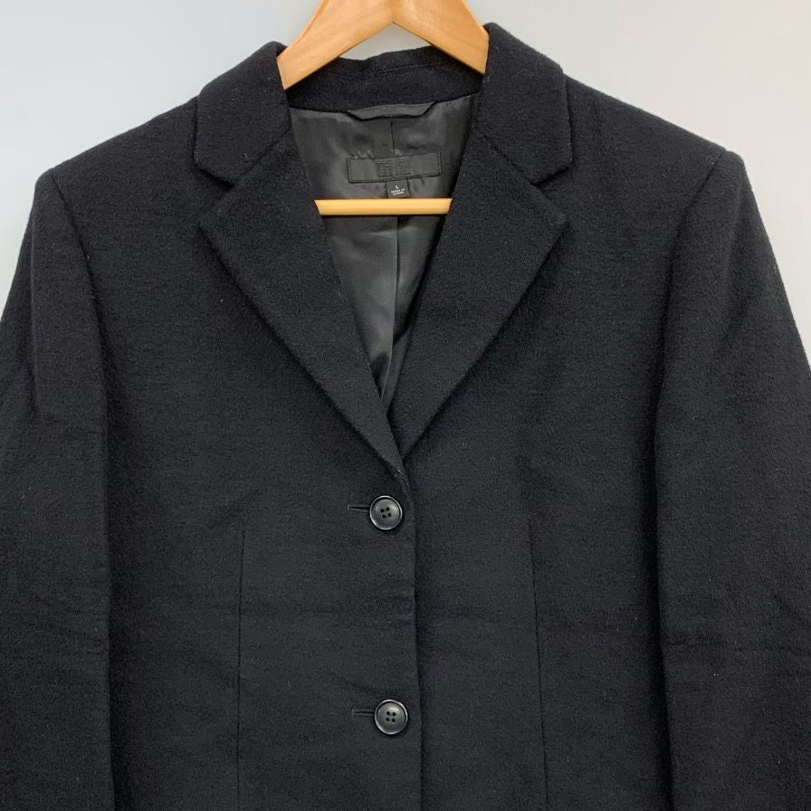 美品◆ユニクロ メンズ コート カシミヤ ブラック サイズL UNIQLO 【AFB22】