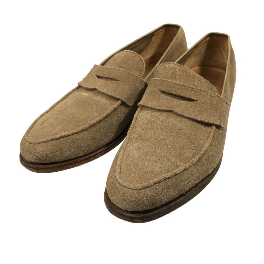 クロケット＆ジョーンズ CAMDEN SUB コインローファー スエード メンズ ベージュ UK6.5 Crockett&Jones 約25.0cm【AFD15】